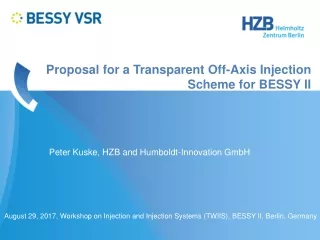 Proposal for a Transparent Off-Axis Injection  Scheme for BESSY II