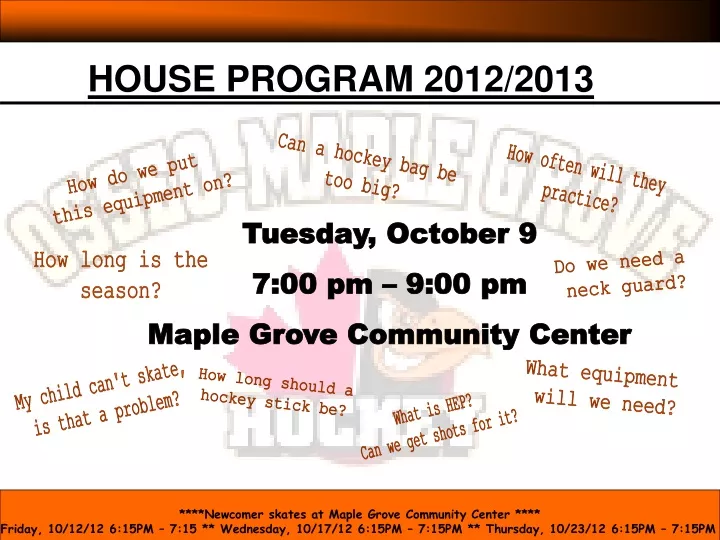 house program 2012 2013