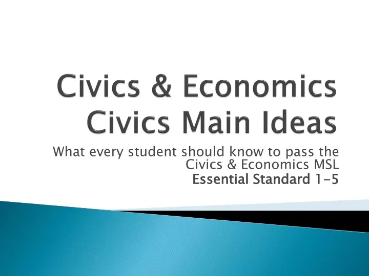 civics economics civics main ideas