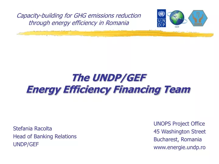 the undp gef energy efficiency financing team