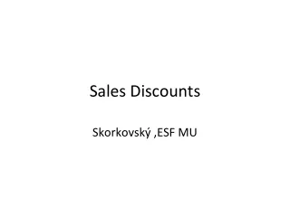 Sales Discounts