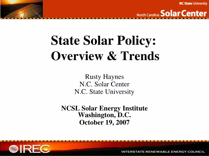 state solar policy overview trends