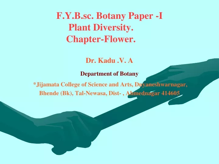 f y b sc botany paper i plant diversity chapter flower