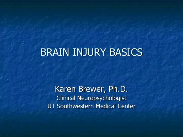 brain injury basics