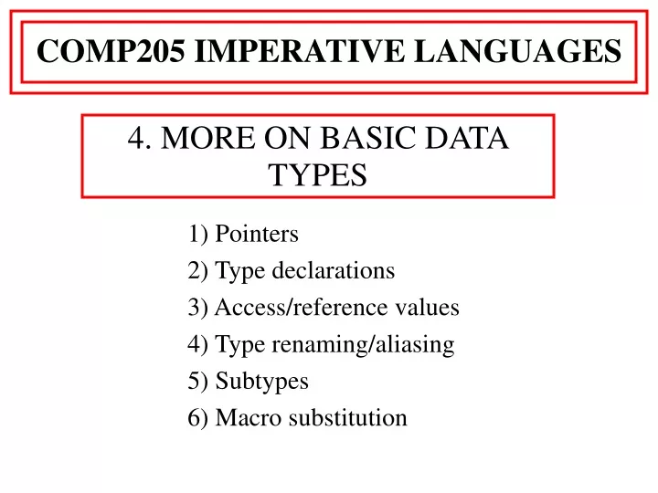 comp205 imperative languages