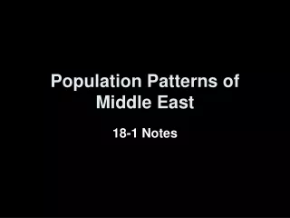 Population Patterns of Middle East