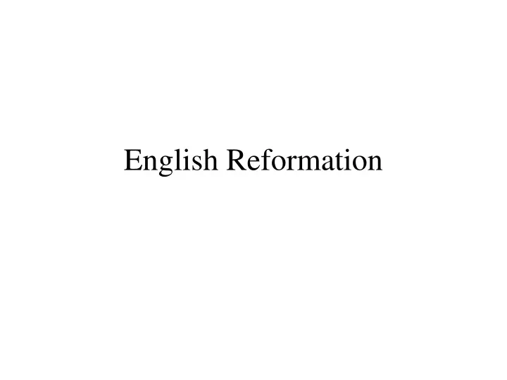 english reformation