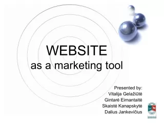 WEBSITE as a marketing tool