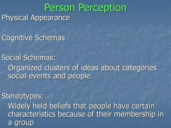 person perception