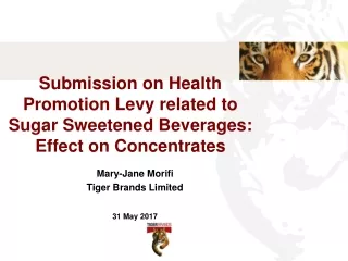 Submission on Health Promotion Levy related to Sugar Sweetened Beverages: Effect on Concentrates