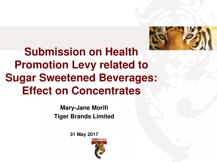 submission on health promotion levy related