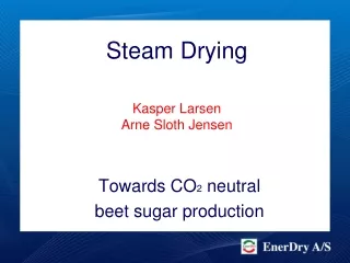 Towards CO 2  neutral  beet sugar production