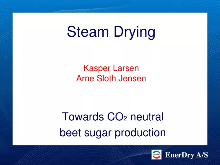 towards co 2 neutral beet sugar production