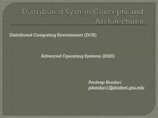 Distributed System Concepts and Architectures