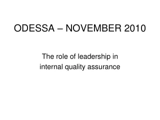 ODESSA – NOVEMBER 2010