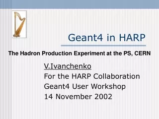 Geant4 in HARP