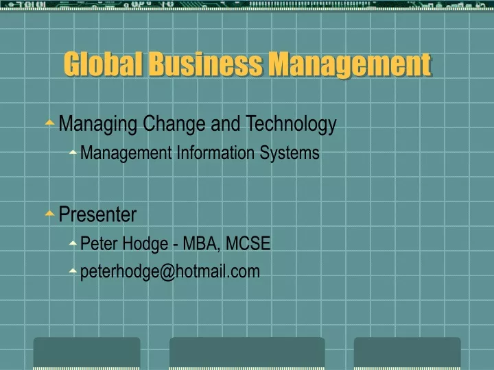 global business management