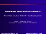 Distributed Simulation with Geant4: Preliminary Results of LowE/DIANE Joint Project - slide 1