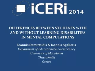 DIFFERENCES BETWEEN STUDENTS WITH AND WITHOUT LEARNING DISABILITIES IN MENTAL COMPUTATIONS