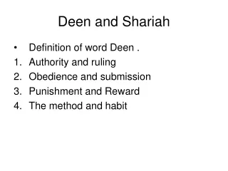 Deen and Shariah