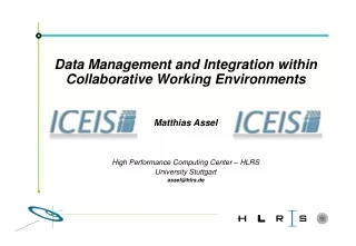 Data Management and Integration within Collaborative Working Environments Matthias Assel