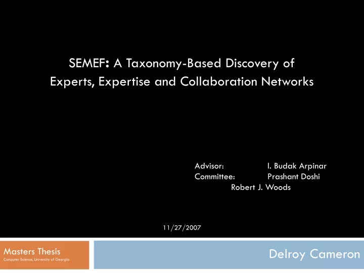 semef a taxonomy based discovery of experts