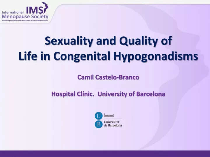 sexuality and quality of life in congenital