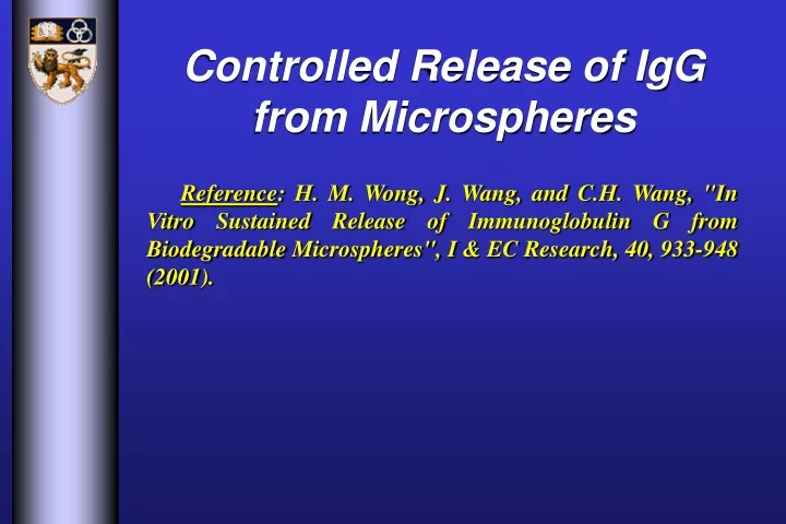 controlled release of igg from microspheres