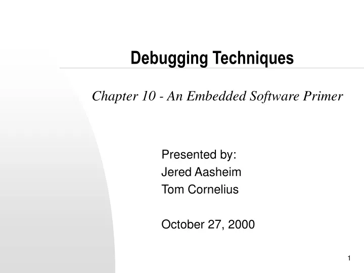 debugging techniques