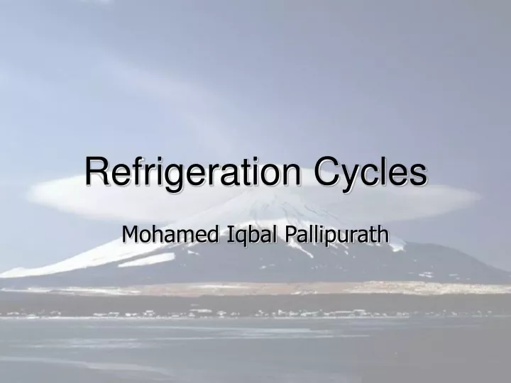 refrigeration cycles