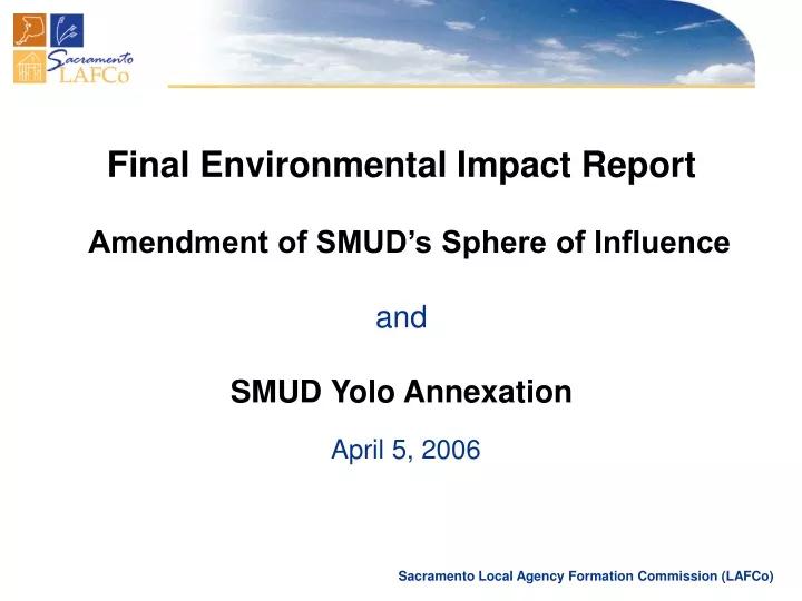 final environmental impact report amendment
