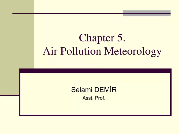 chapter 5 air pollution meteorology