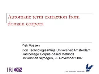 Automatic term extraction from domain corpora