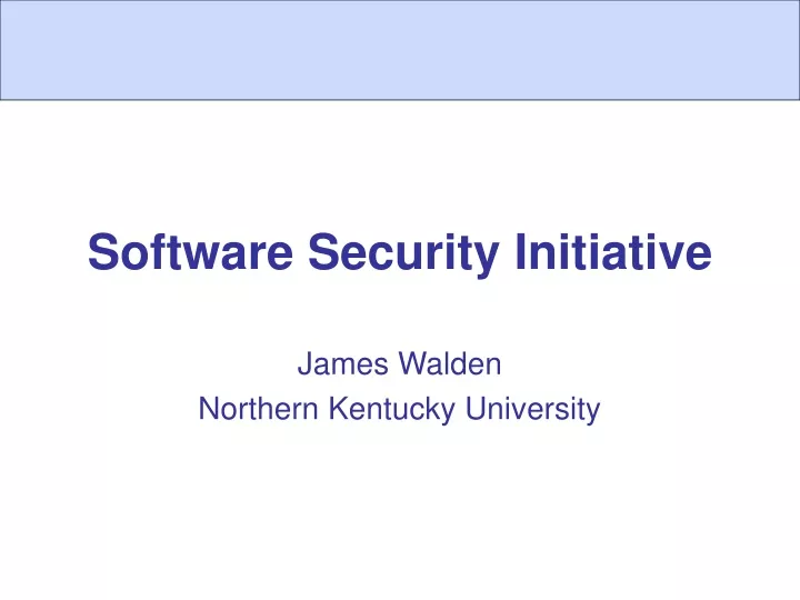 software security initiative