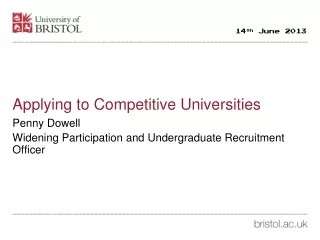 Applying to Competitive Universities