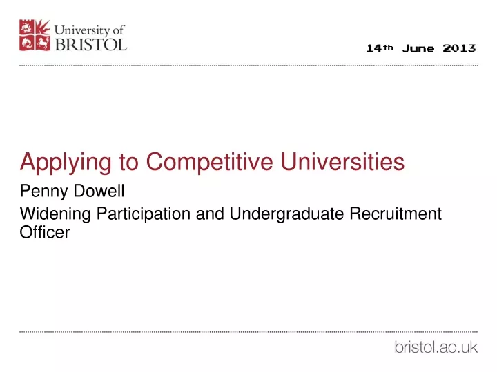 applying to competitive universities