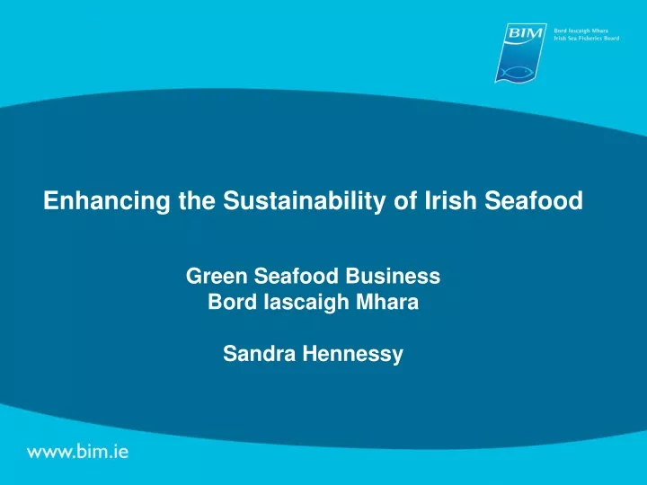 enhancing the sustainability of irish seafood