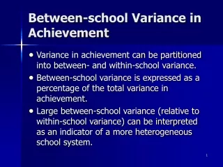 Between-school Variance in Achievement