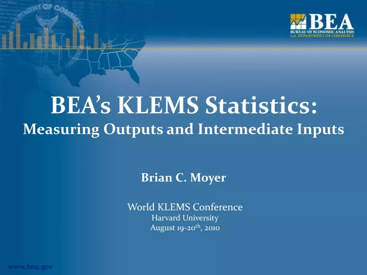 bea s klems statistics measuring outputs and intermediate inputs