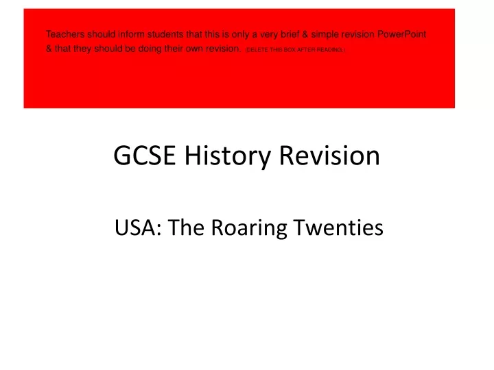 gcse history revision
