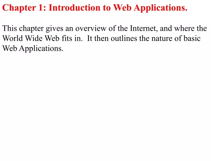 chapter 1 introduction to web applications this