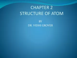 CHAPTER 2 STRUCTURE OF ATOM