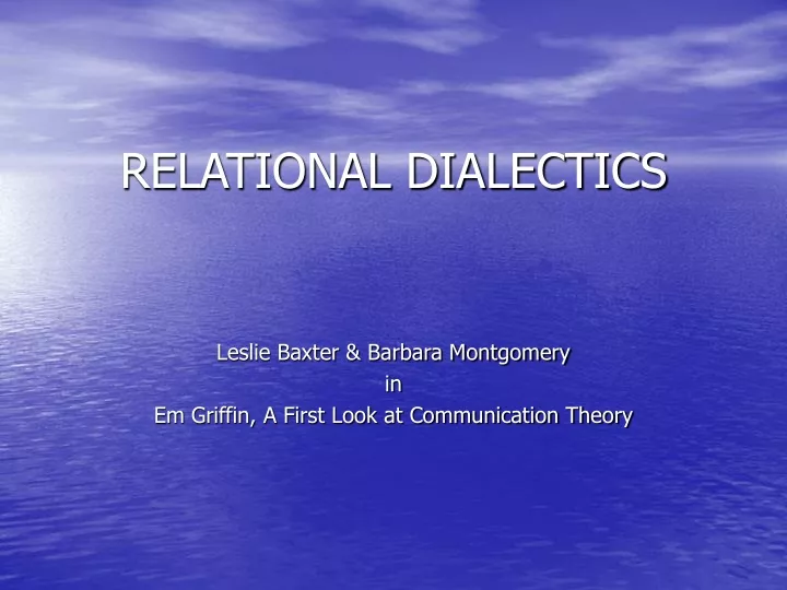 relational dialectics