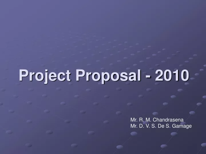 project proposal 2010