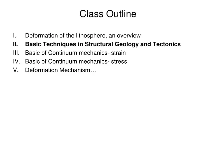 class outline
