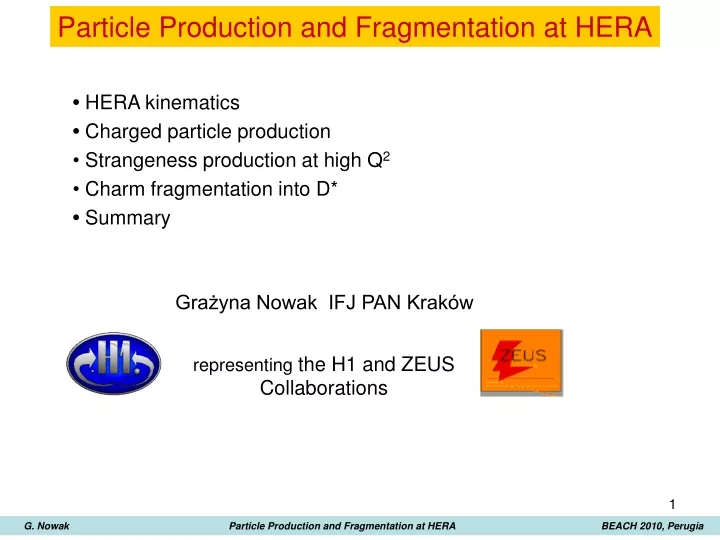 particle p roduction and fragmentation at hera