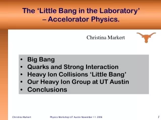 The ‘Little Bang in the Laboratory’  – Accelorator Physics.