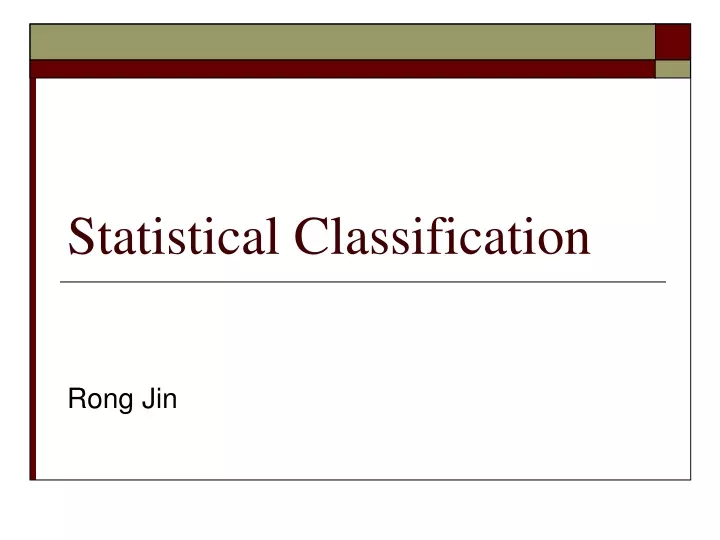 statistical classification