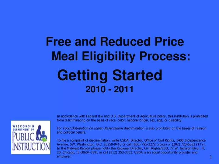 free and reduced price meal eligibility process getting started 2010 2011