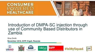 Introduction of DMPA-SC injection through use of Community Based Distributors in Zambia